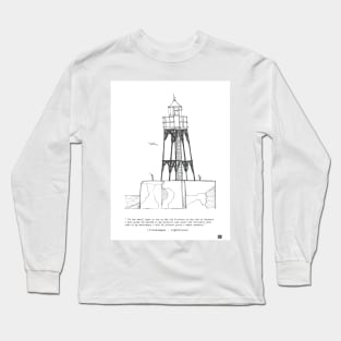 Vlissingen Lighthouse Zeeland Netherlands Pen and Ink Illustration Long Sleeve T-Shirt